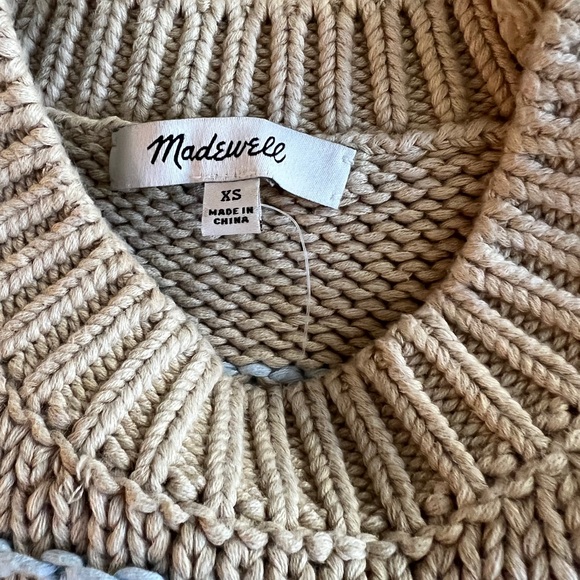 MADEWELL TEXTURED COTTON CREWNECK SWEATER IN STRIPE, PALE BLUE, SIZE XS, - Picture 15 of 16